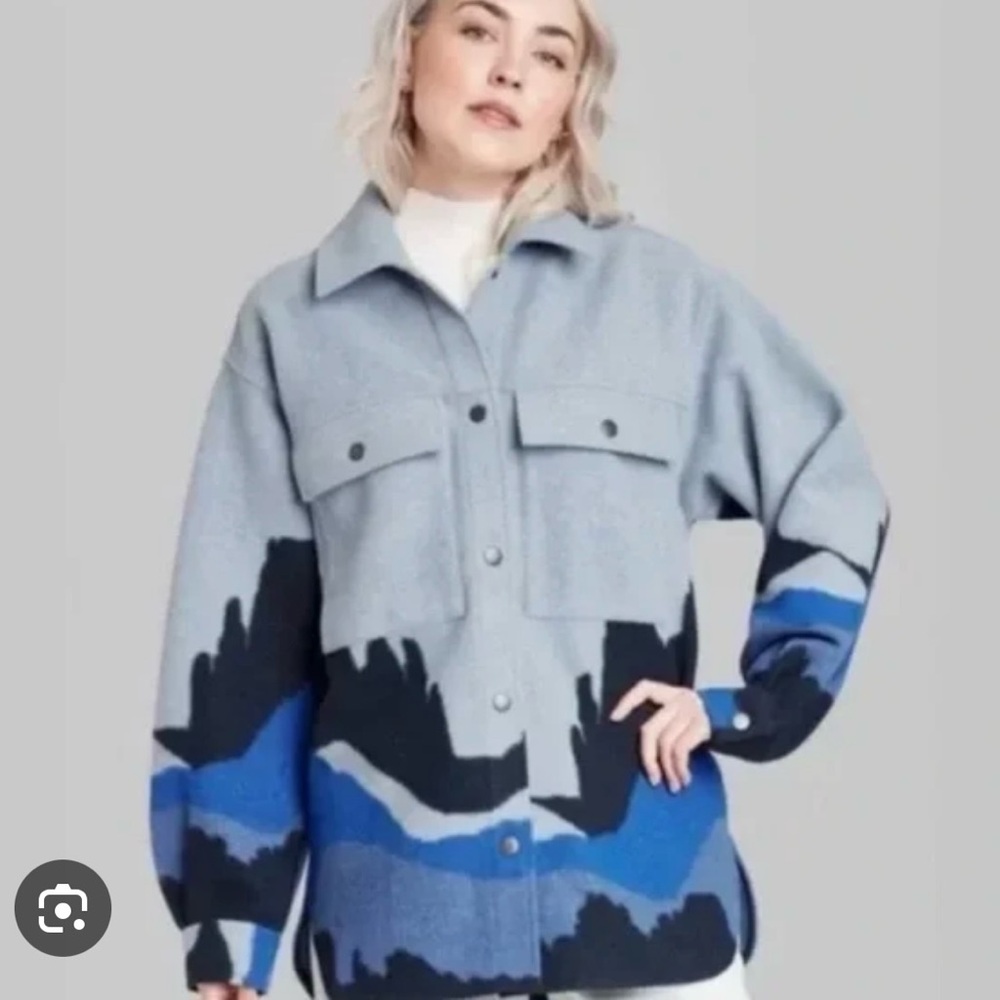 Wild Fable Landscape Pattern Shacket